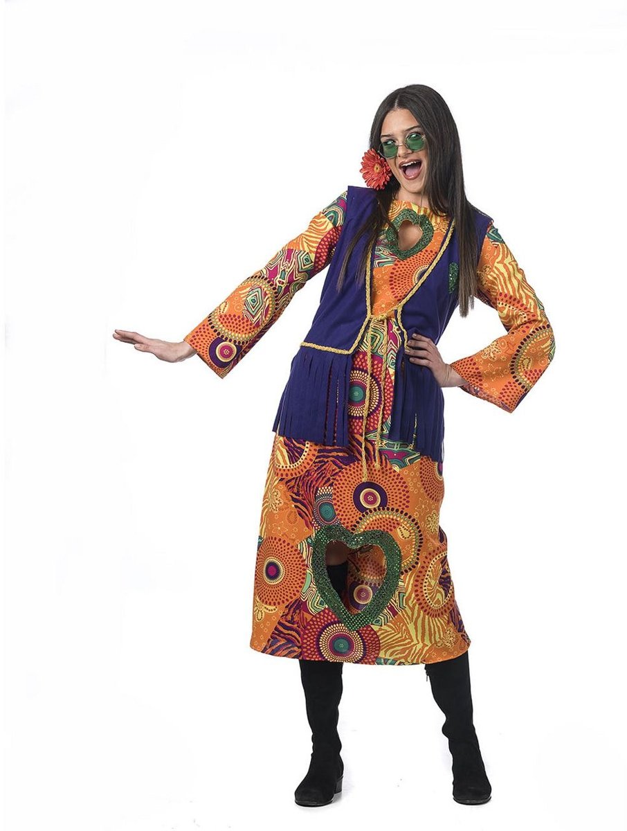 Hippie Kostuum | Love Is All Jaren 60 Groupie | Vrouw | Maat 42 | Carnaval kostuum | Verkleedkleding